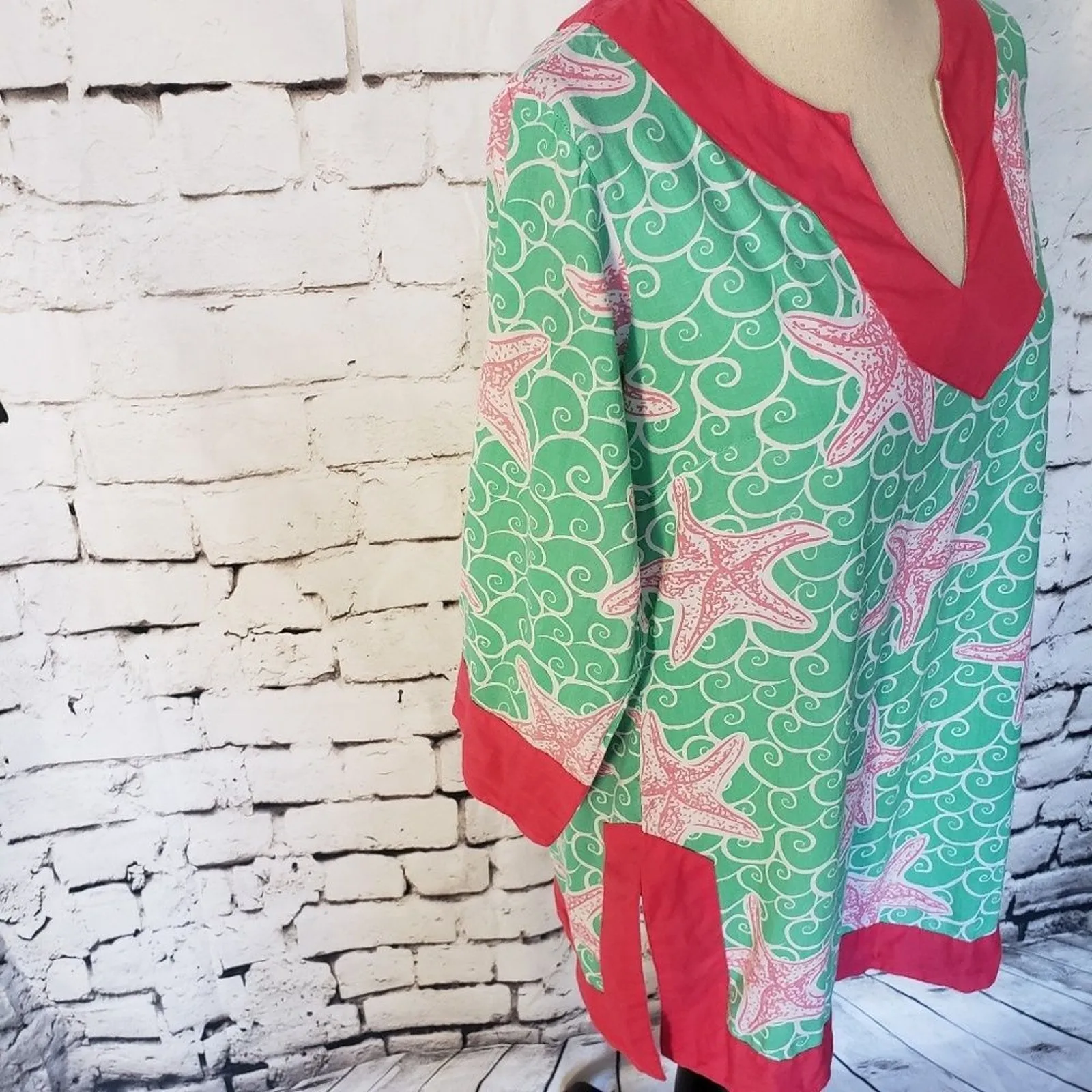 Simply Southern Starfish Tunic Womens Top M Coastal Preppy Resort Boho Coverup - Image 2