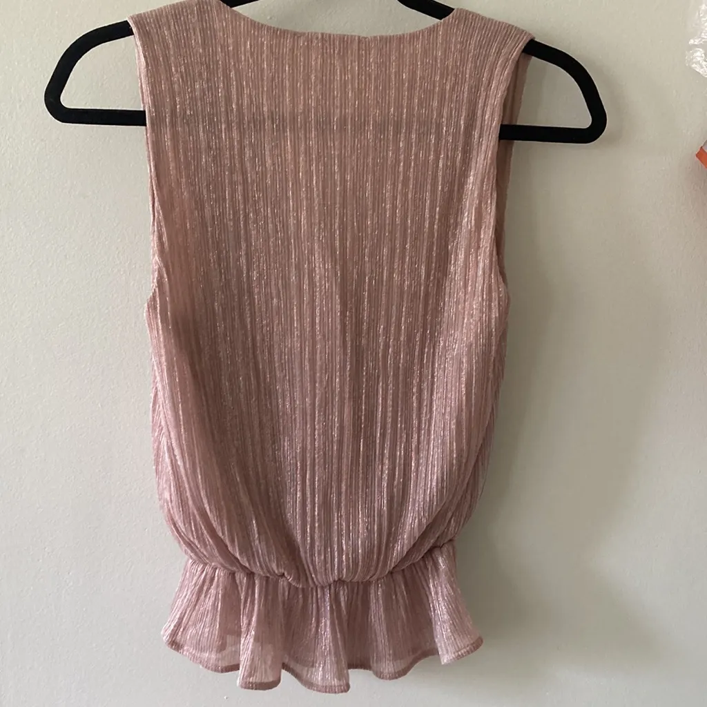 Anine bing Draped Rosegold Metallic top - Image 9