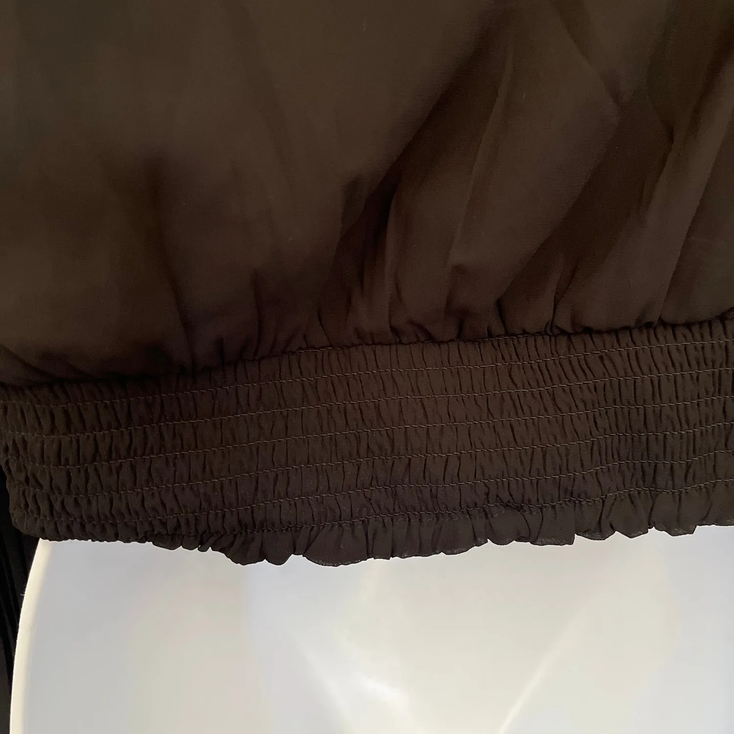 Japna Satin Pleated Wrap Womens Top Sz S Indie Holiday Glam Cocktail NYE  Deep V - Image 8