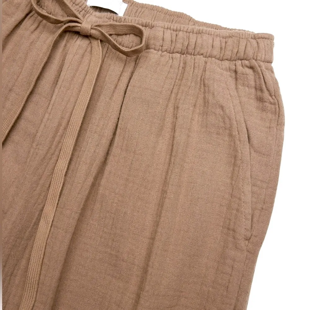 Wilfred Free 100% Organic Cotton brown pull on wide leg Sail Pant size S - Image 2