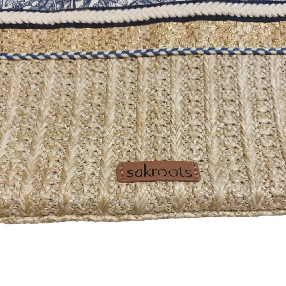 SAKROOTS SMALL STRAW SATCHEL “ELLIS” SHOULDER HANDBAG - Image 4