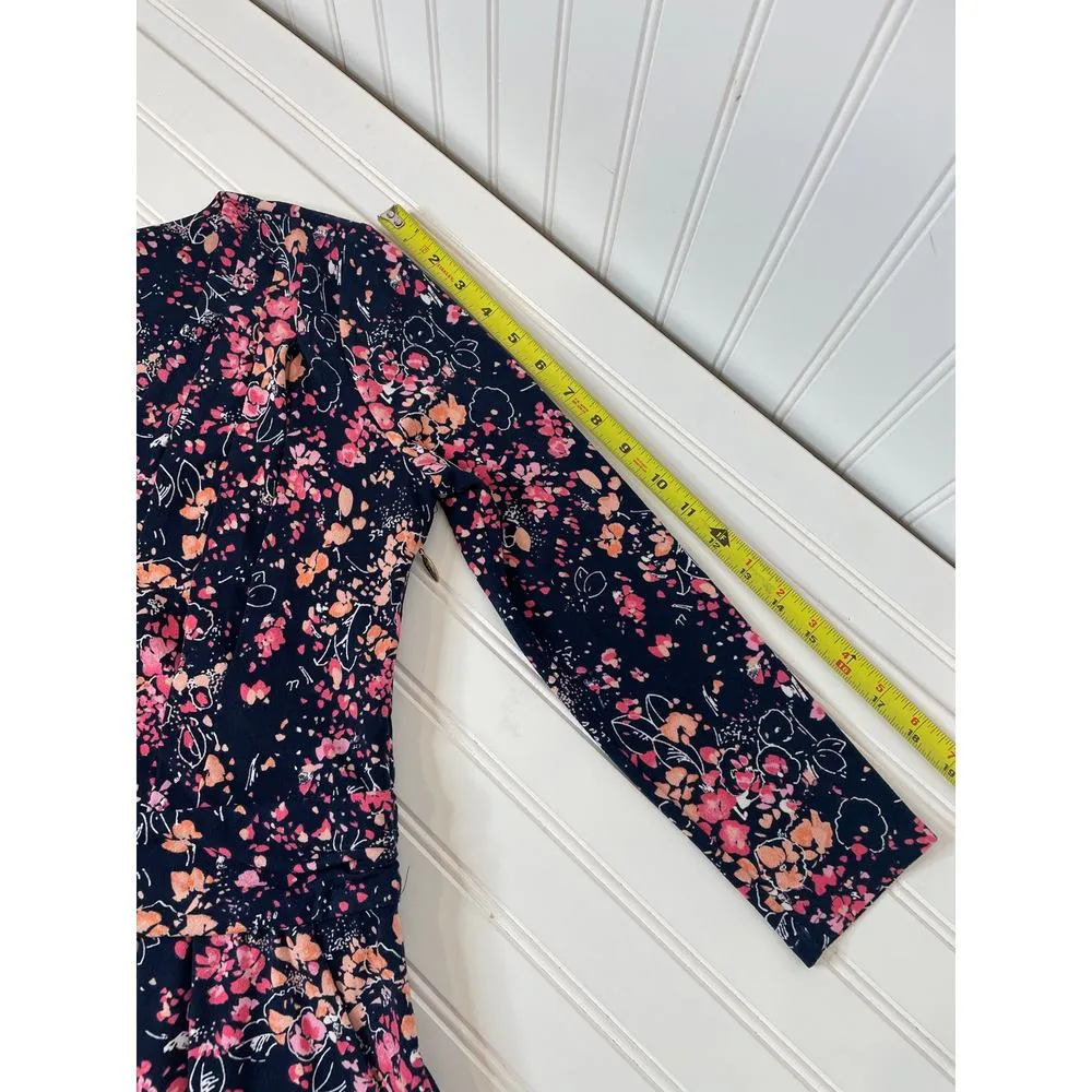 Juicy Couture Belladonna Dress Pink & Blue Floral Smocked Mini Drop Waist XS - Image 6