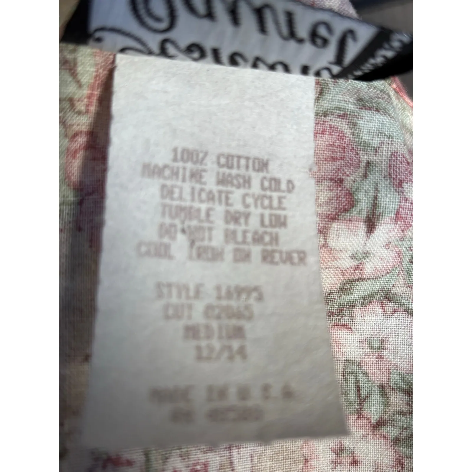 Vintage Floral Cotton Blazer Neutral Tan Rose Print USA Made Romantic Cottage Size M - Image 9