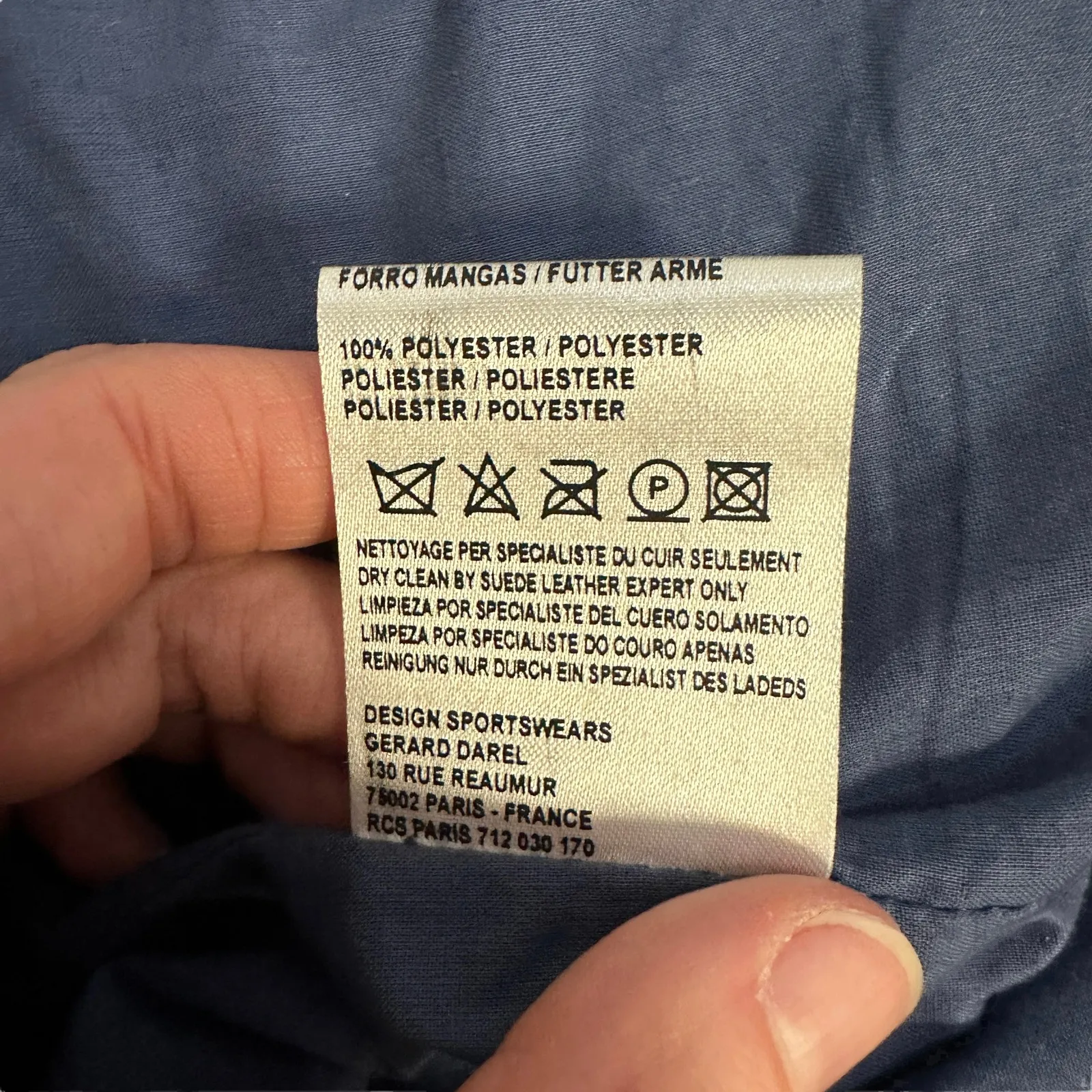 Gerard Darel Quilted Suede Moto Jacket Periwinkle Blue - Image 7