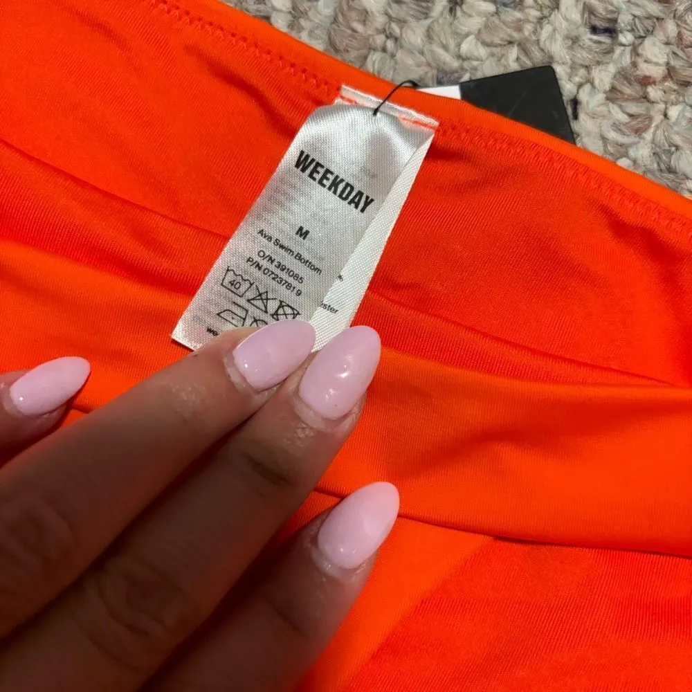 NWT Weekday Ava Swim Bottoms Orange- Size Medium - Image 6