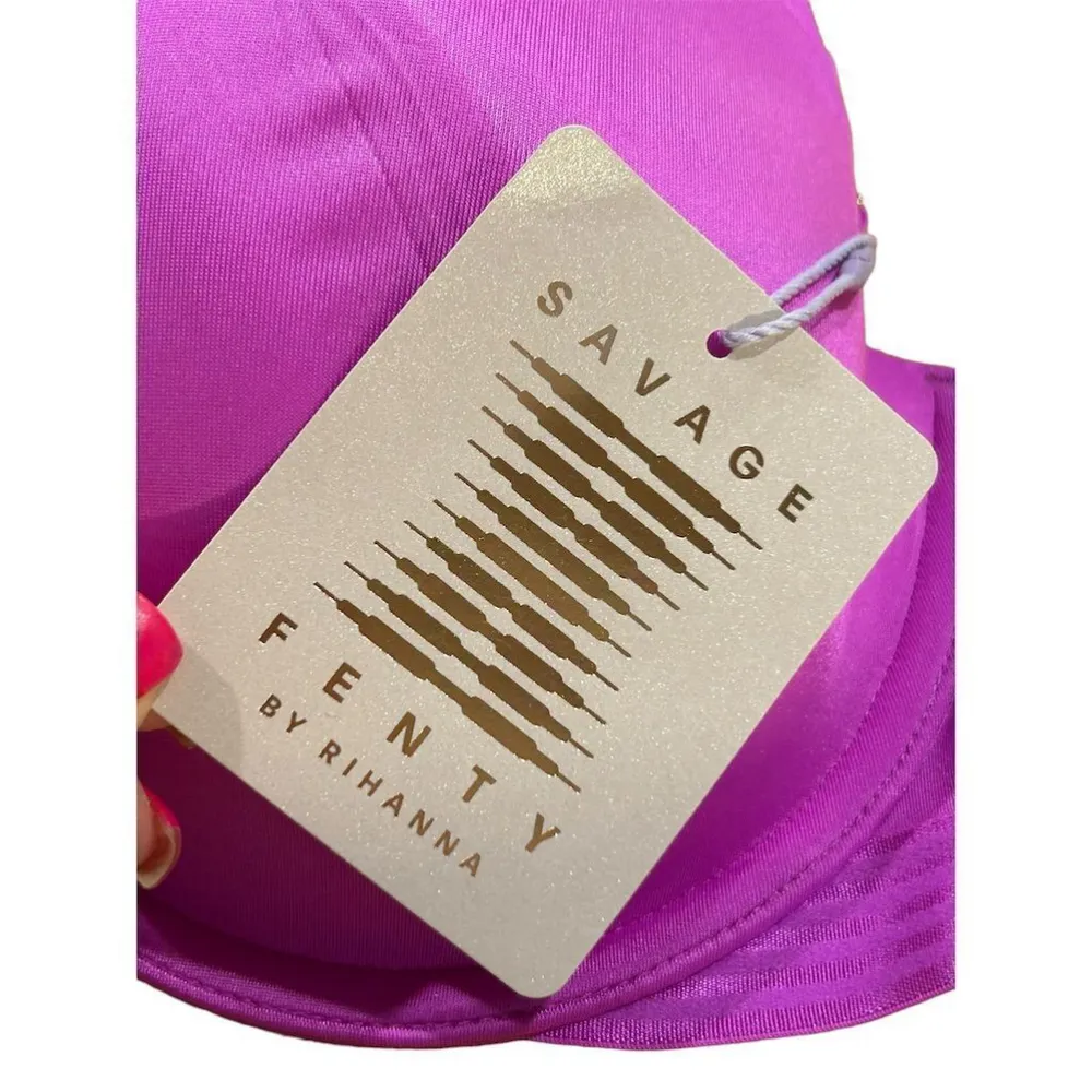 Savage X Fenty T-Shirt Bra Purple 34D Lightly Padded Underwire Adjustable Straps - Image 5