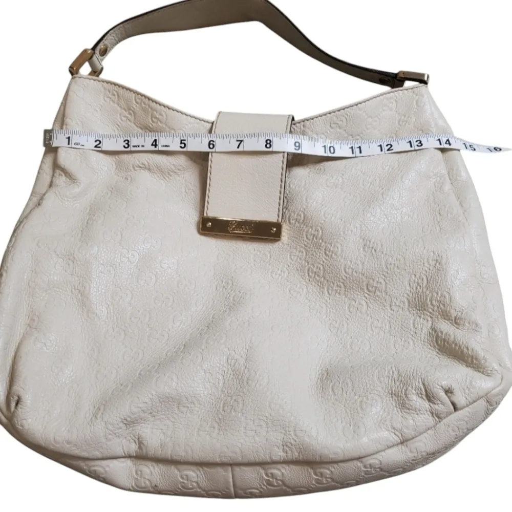 Gucci Guccissima Hobo Embossed Bag Cream - Image 10