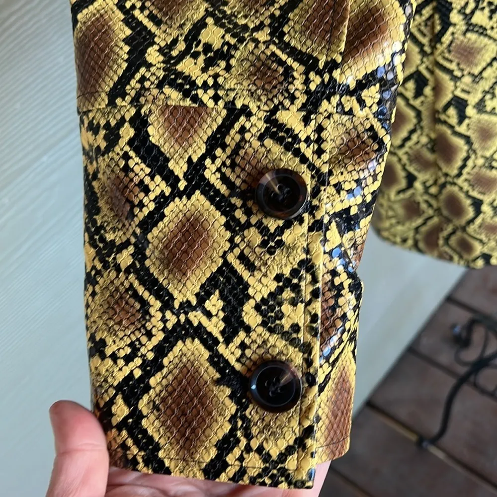 Topshop  Snake Embossed Car Coat - Image 7