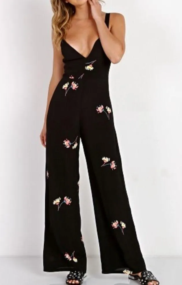 Flynn Skye Lace Up Back Wide Leg Jumpsuit Black XS - Image 2