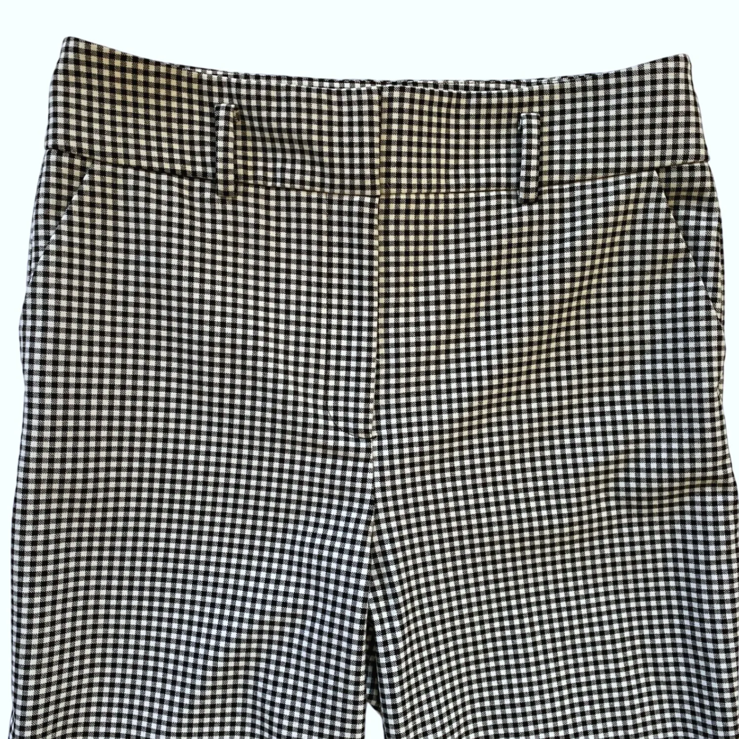 WHBM Elle Slim Tapered Ankle in Gingham Size 4 Black w/ White Gingham EUC - Image 11