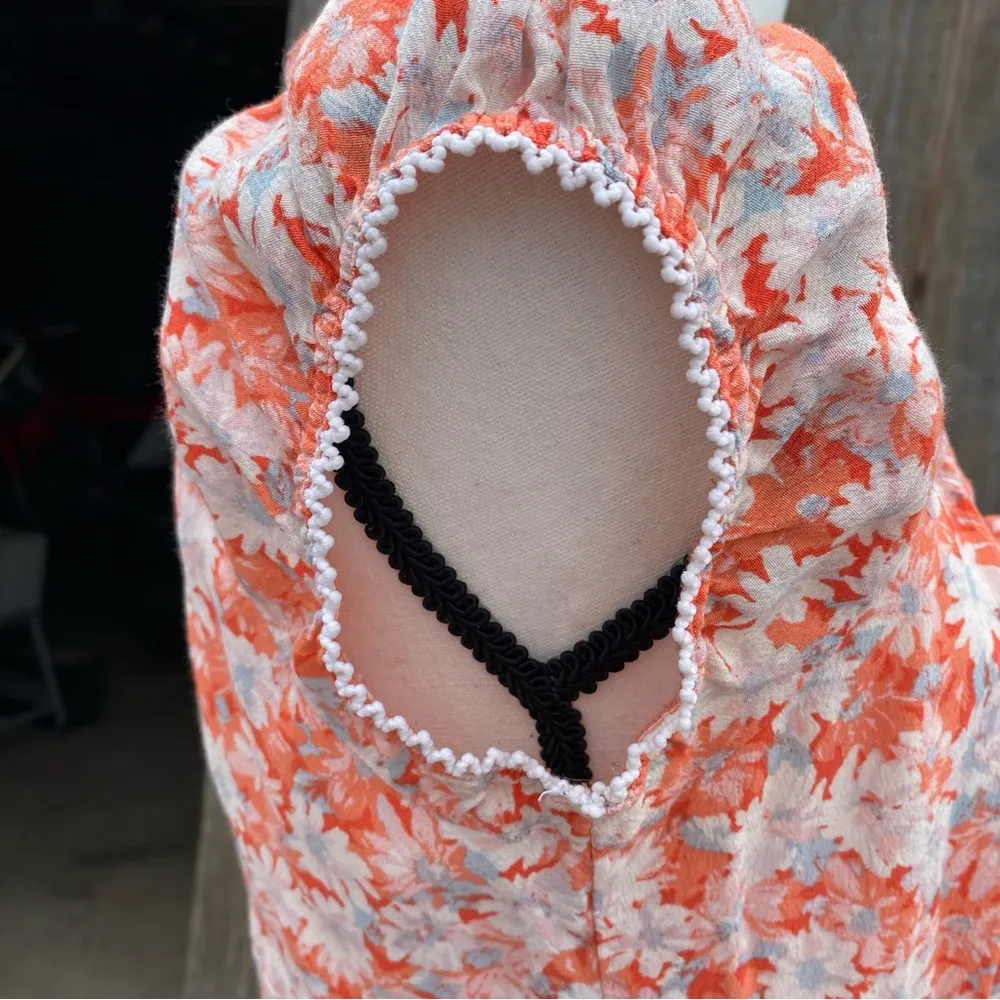 Kimchi Blue  Orange Floral Printed Mini Dress Size M - Image 10