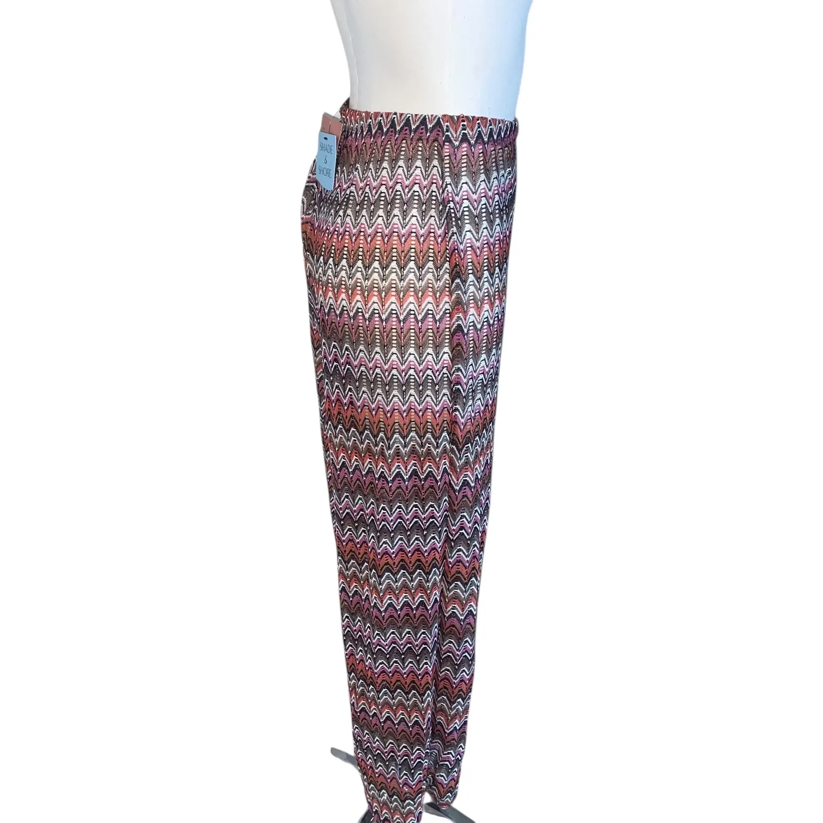 Shade & Shore Crochet Knit Wide Leg Pants Small Boho Beach Resort NWT - Image 4