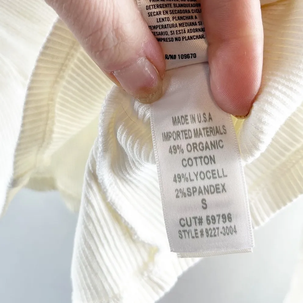 Citizens of Humanity Iris Cutout Ribbed Long Sleeve Tee Top Shirt White Small - Image 6