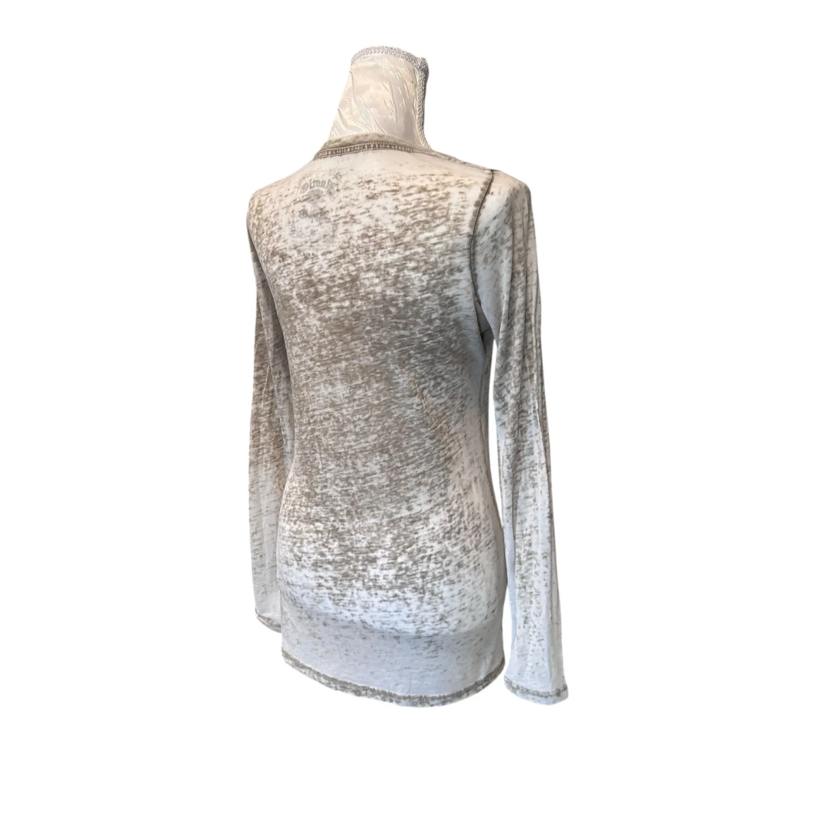 Y2K Rustic Rose Rhinestone Shirt Sheer Grunge Skater Top USA Made Sz Small - Image 4