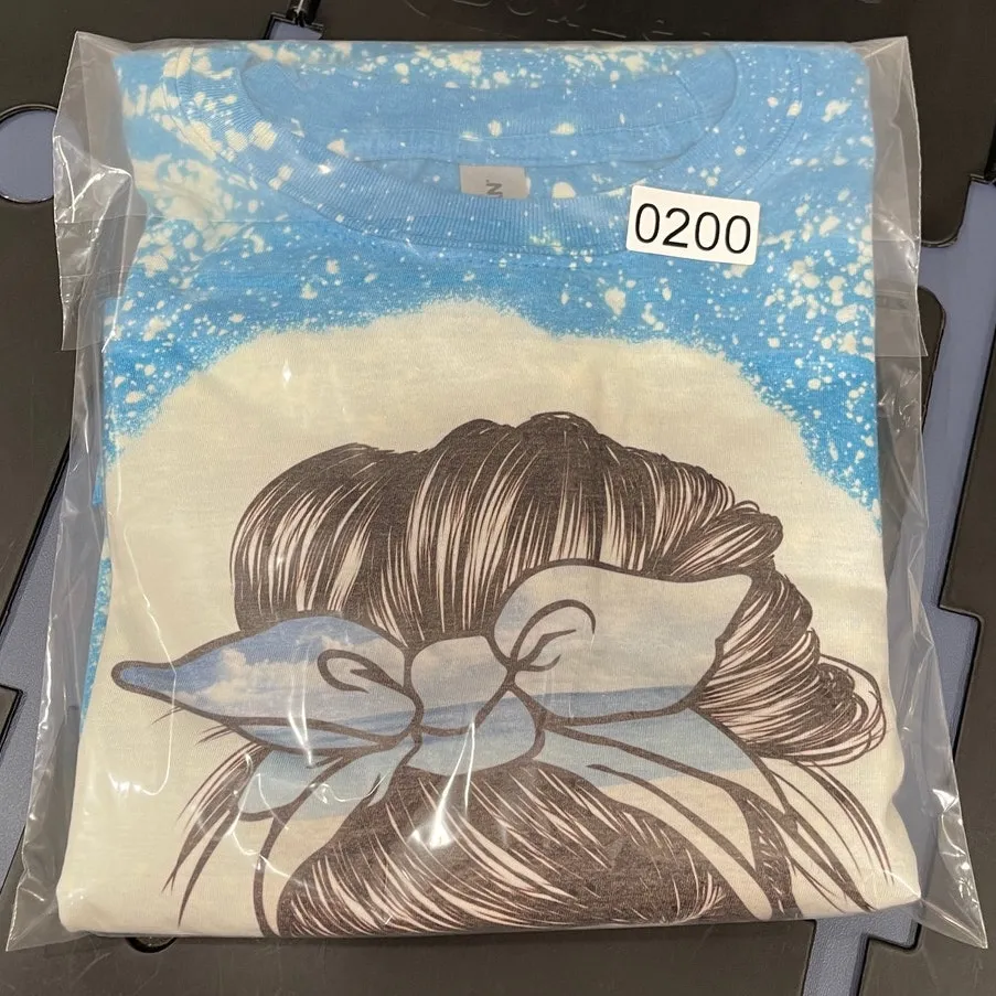 Beach Life Graphic Tee 2XL Blue Bleach Dye Handmade Short Sleeve T Shirt NWOT Size 2X - Image 9