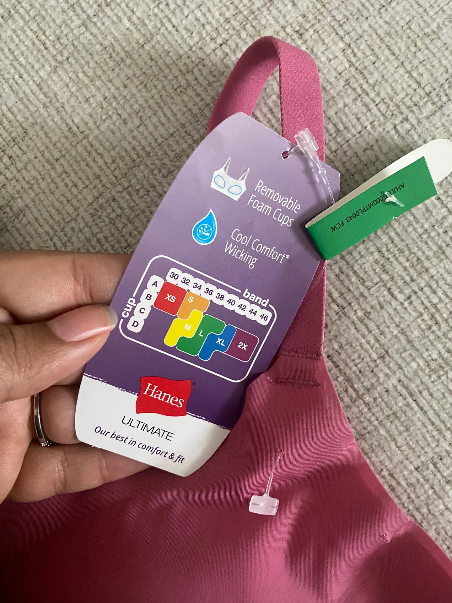 womens ultra light wire free T-shirt bra pink sz L - Image 5