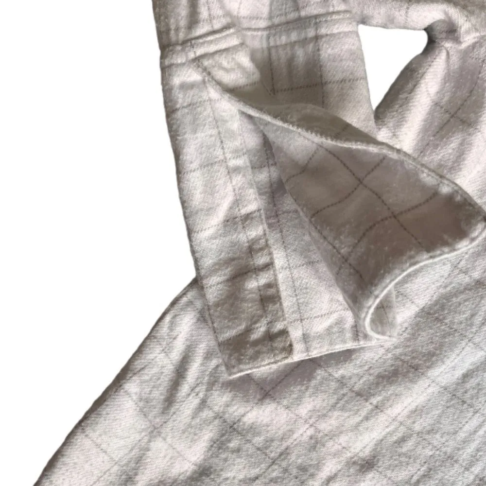 Madewell white gray plaid size small flannel button up - Image 7