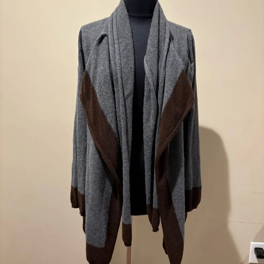 Lauren Ralph Lauren wool cashmere Open Front Cardigan With Scarf size P/M - Image 2