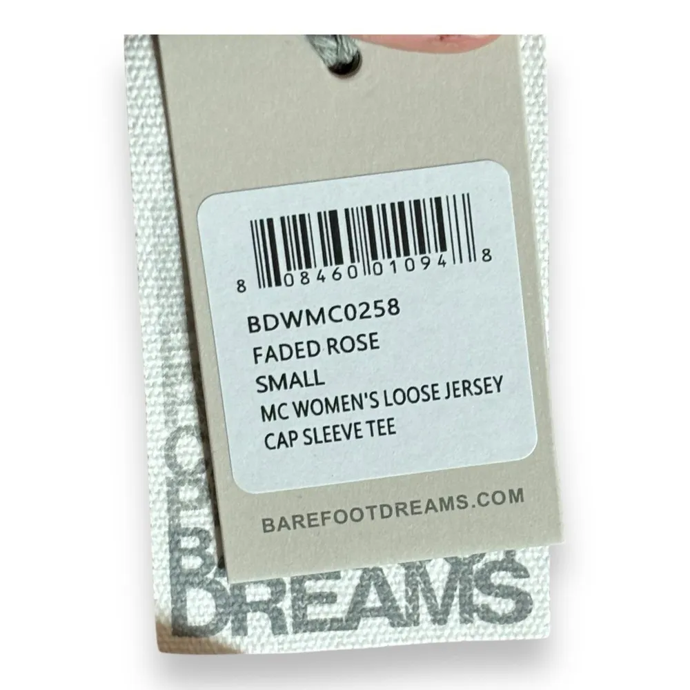 Barefoot Dreams Women's Malibu Collection Loose Jersey Cap Sleeve Tee Sz S New - Image 4