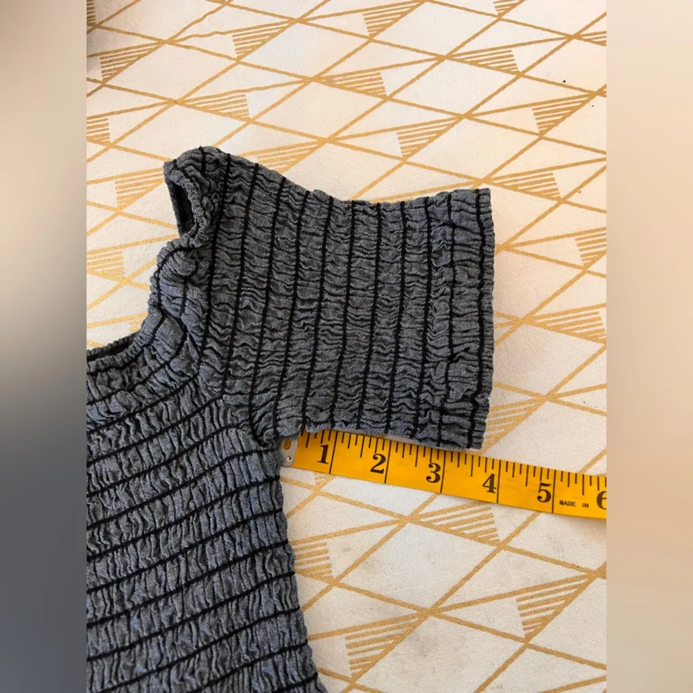 THE GREAT Carnival Off Shoulder Smocked 100% Cotton Denim Dress Size S - Image 12