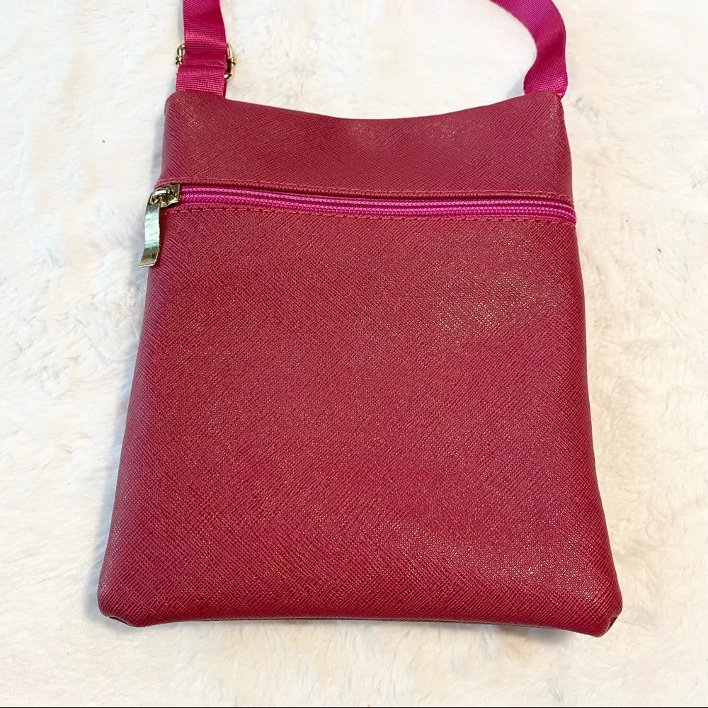 Dasein Pink Medallion Medium Crossbody Bag Multi Pocket - Image 6