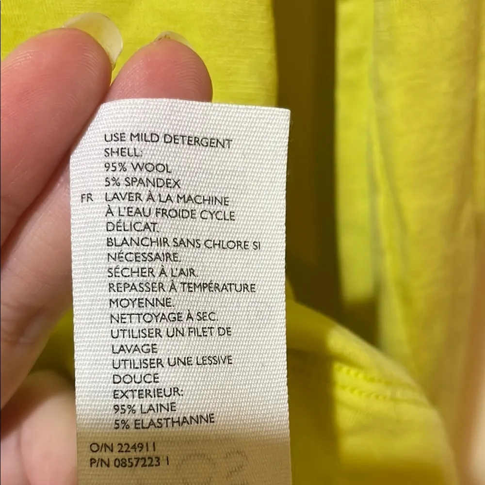 Women’s COS Mock Neck Wool Spandex Bright Yellow Long Sleeve Shirt - Image 4