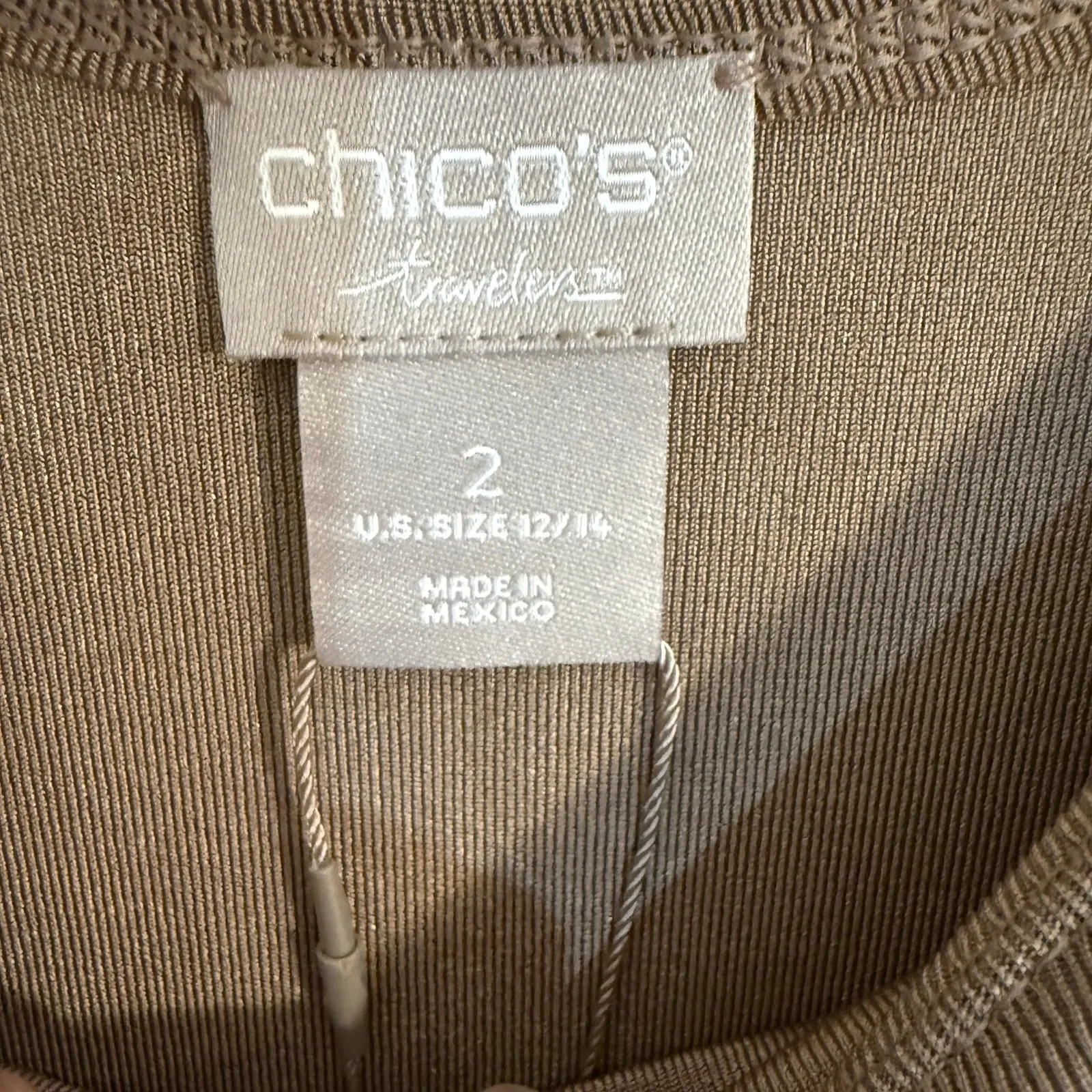 Chico's Sleeveless Womens Beige Tan Tank Top Size 12/14 NWT - Image 3