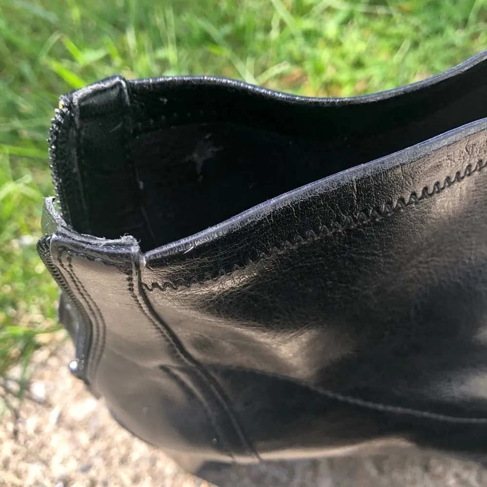 Franco Sarto Ankle Boot Bootie Black Size 10 Zipper Block heel Workwear hipster - Image 11