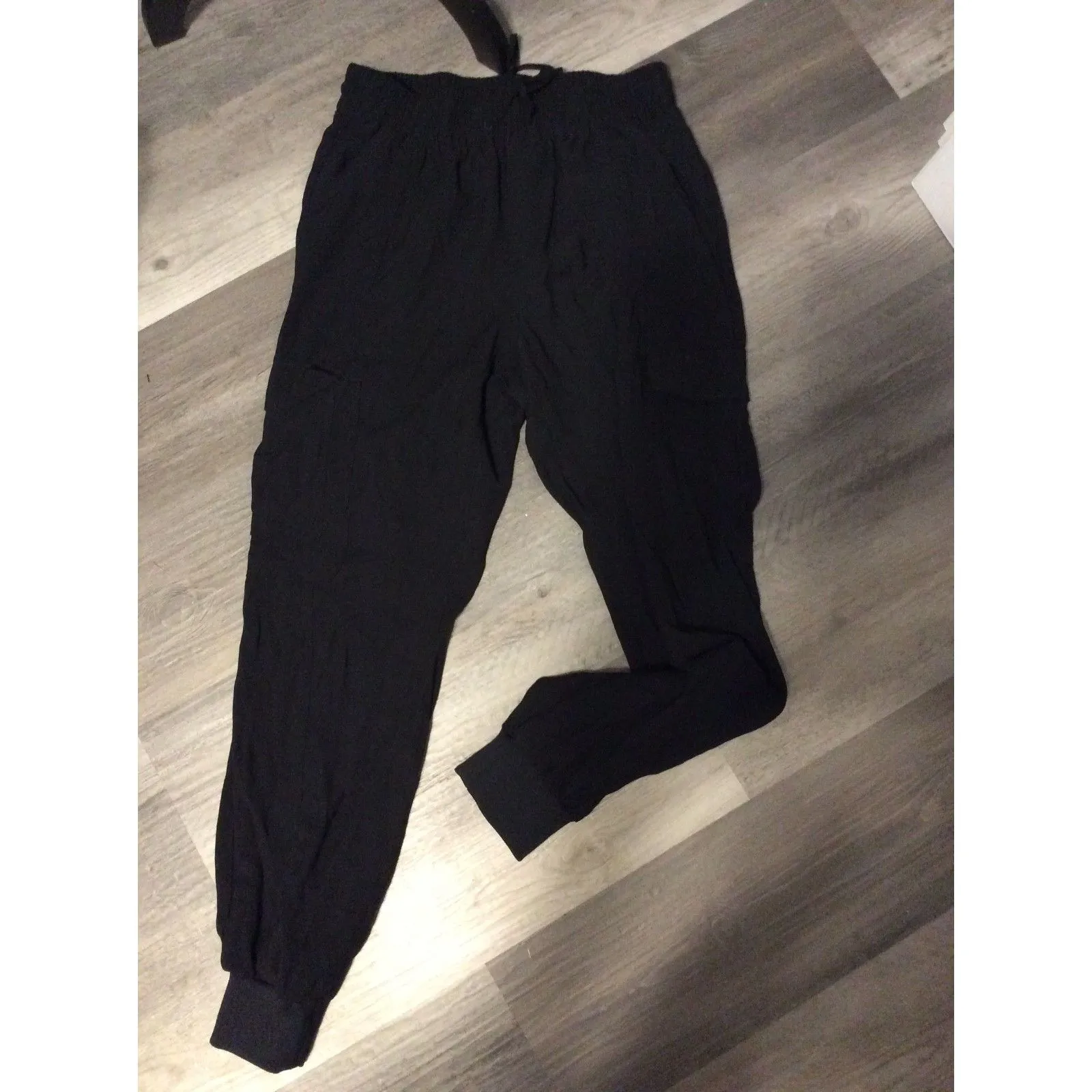 Inc International Black Jogger Pants Drawstring Waist VNC Medium - Image 2