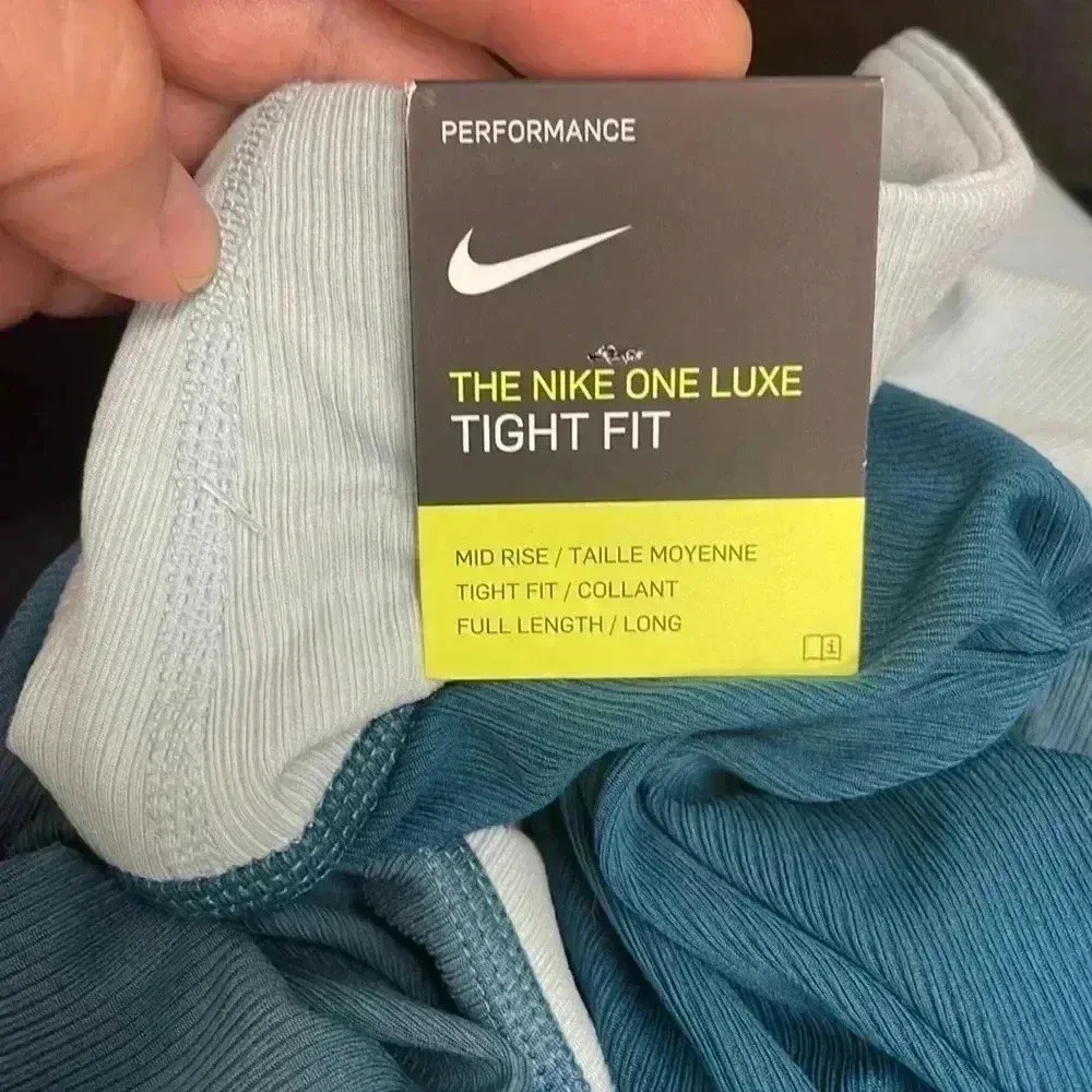 NWT NIKE One Luxe Women's Mid-rise Ribbed Leggings In Dark Teal Green Sz 3X - Image 2