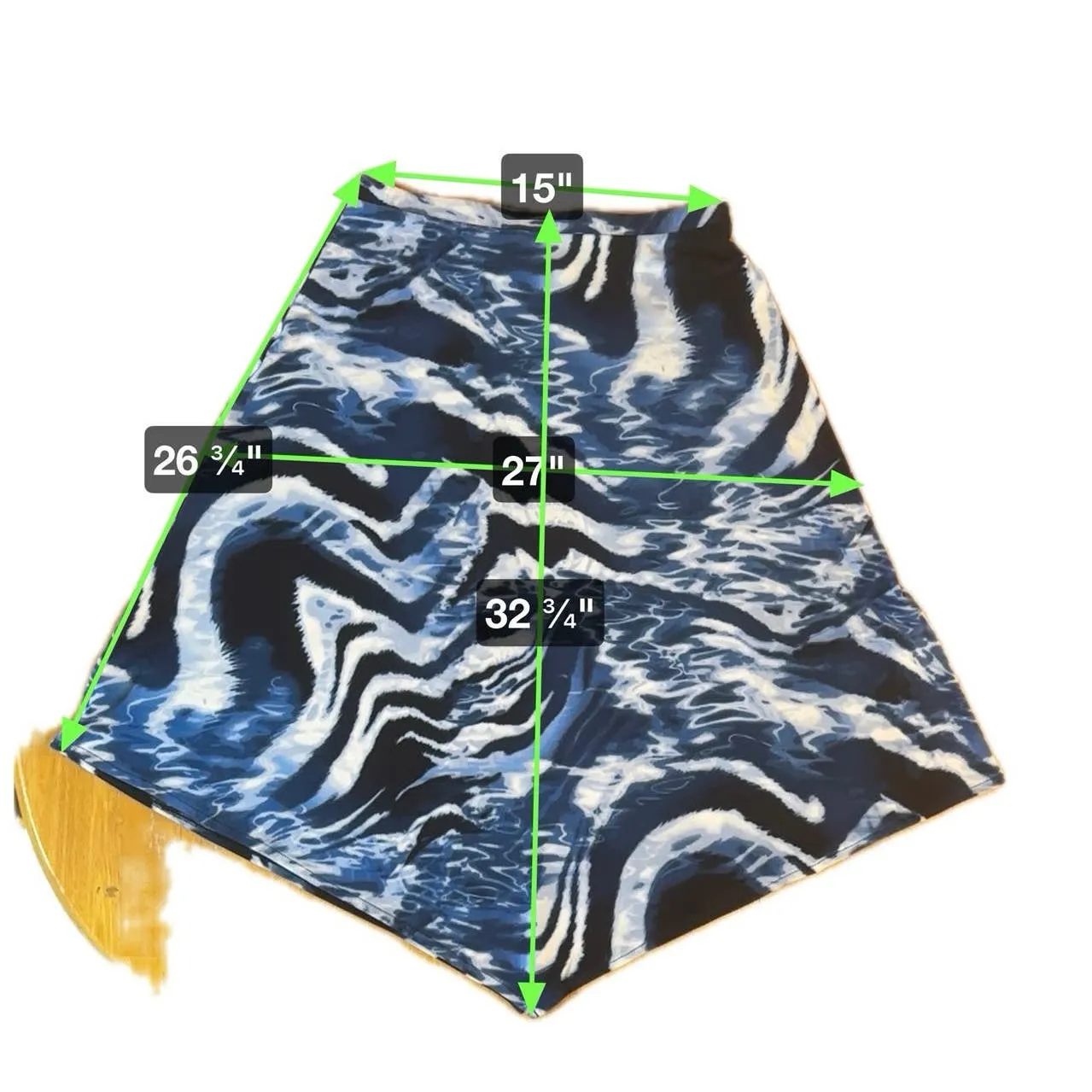 Chico's Knit Midi Skirt Blue‎ Geometric Elastic Waist Women's Size 1 - Image 4