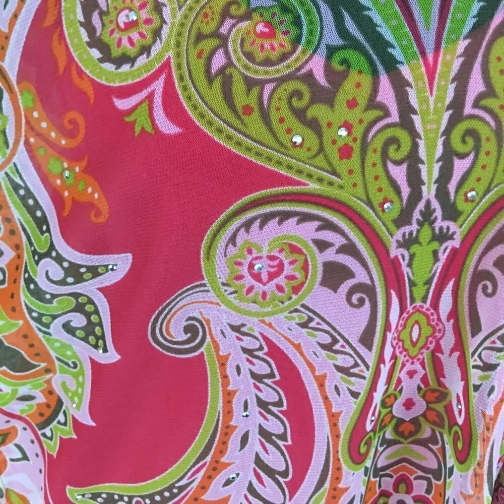 INC International Concepts Sheer Bat Wing Top Size Small Red - Image 6