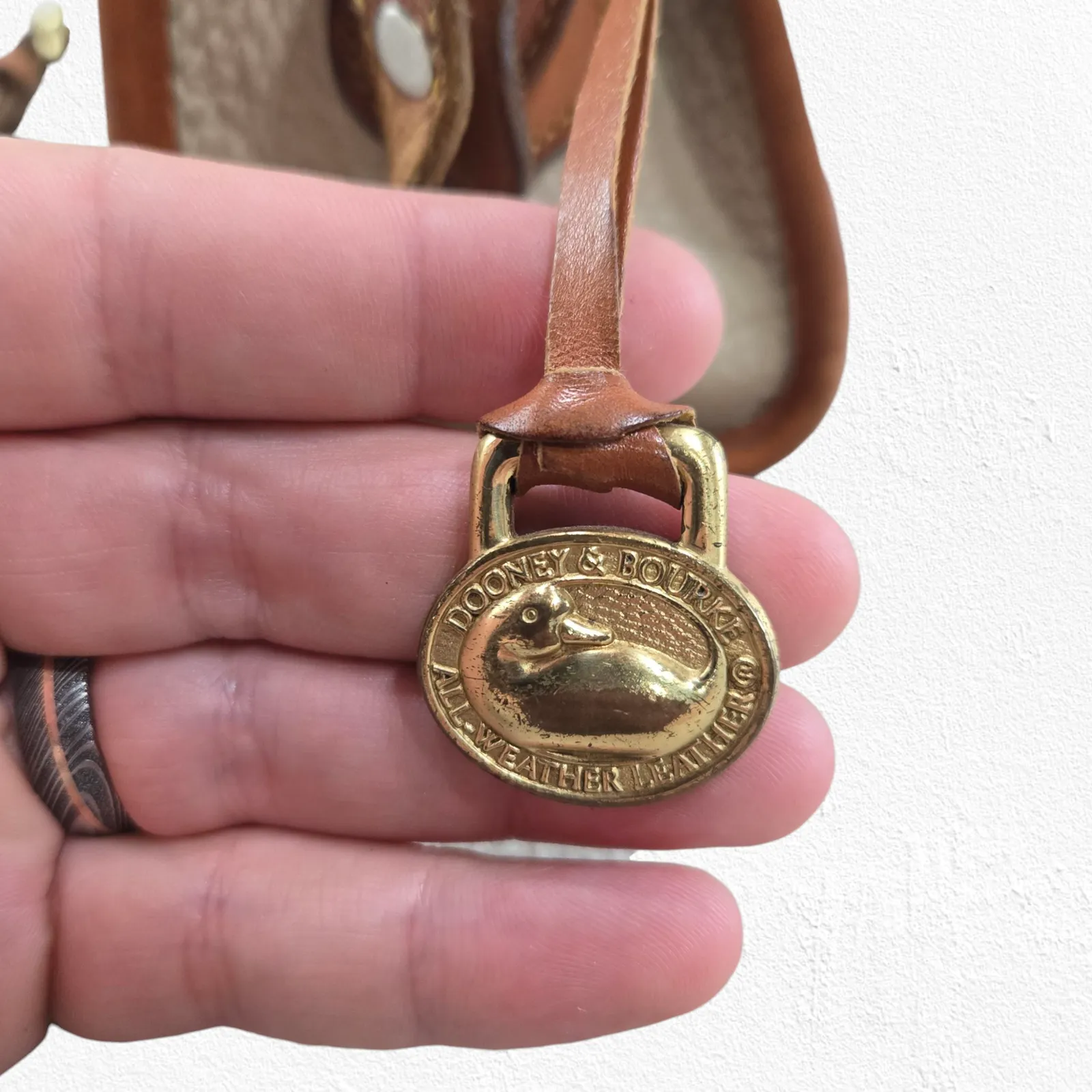 80s Vintage Dooney and Bourke Pebbled Leather USA Made All Weather Satchel Purse - Image 6