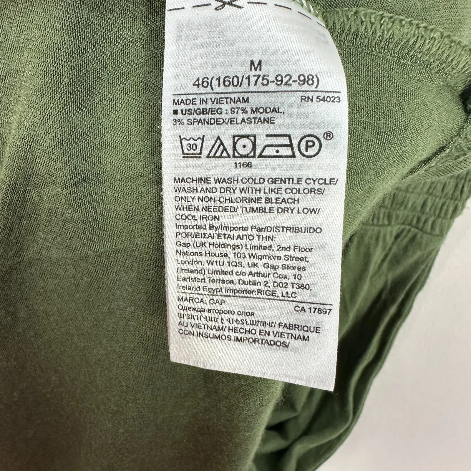 GAP Dress Women Medium Green Smocked Bodice Puff Sleeve Cottagecore Boho Prairie - Image 4