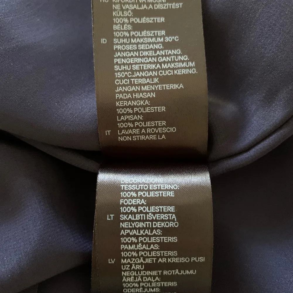 H&M Navy Blue Long-Sleeved Blouse with Bead Embellishments on Shoulders, Size M - Image 9