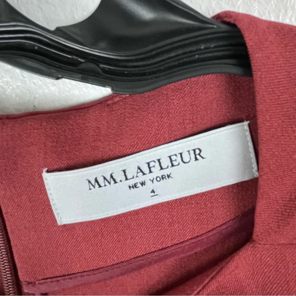 MM. LAFLEUR AshleyBrick Red Body Contouring Cap Sleeves Hidden Back Zip Dress 4 - Image 3