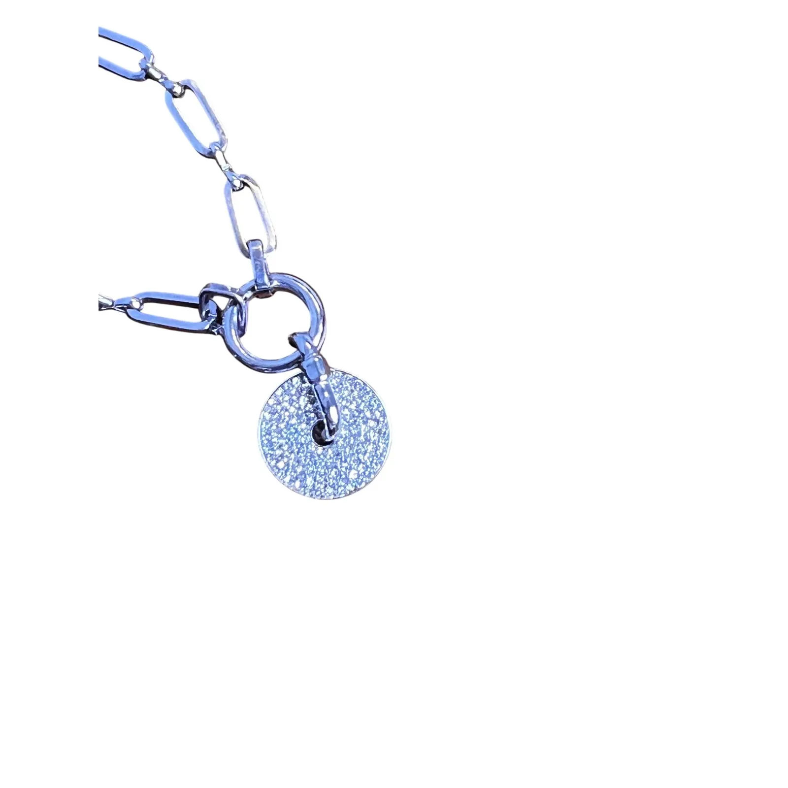 Guess Silver Chain Bracelet with Rhinestone‎ Charm and Logo Triangle - Image 2