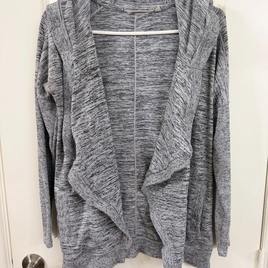 Athleta Marled Gray Blissful Cadigan Sweater - Image 2