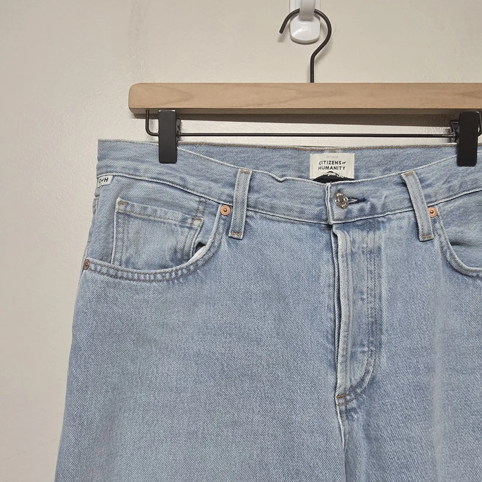 Citizens of Humanity Jeans Womens 28 Straight High Rise Light Denim Neve 33x29 - Image 2