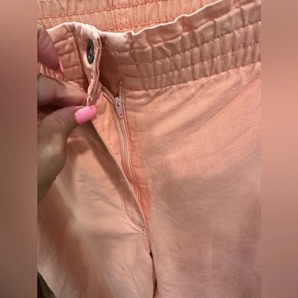 DEDDLERS Salmon Cotton Pants Elastic Waist Size Large - Image 3