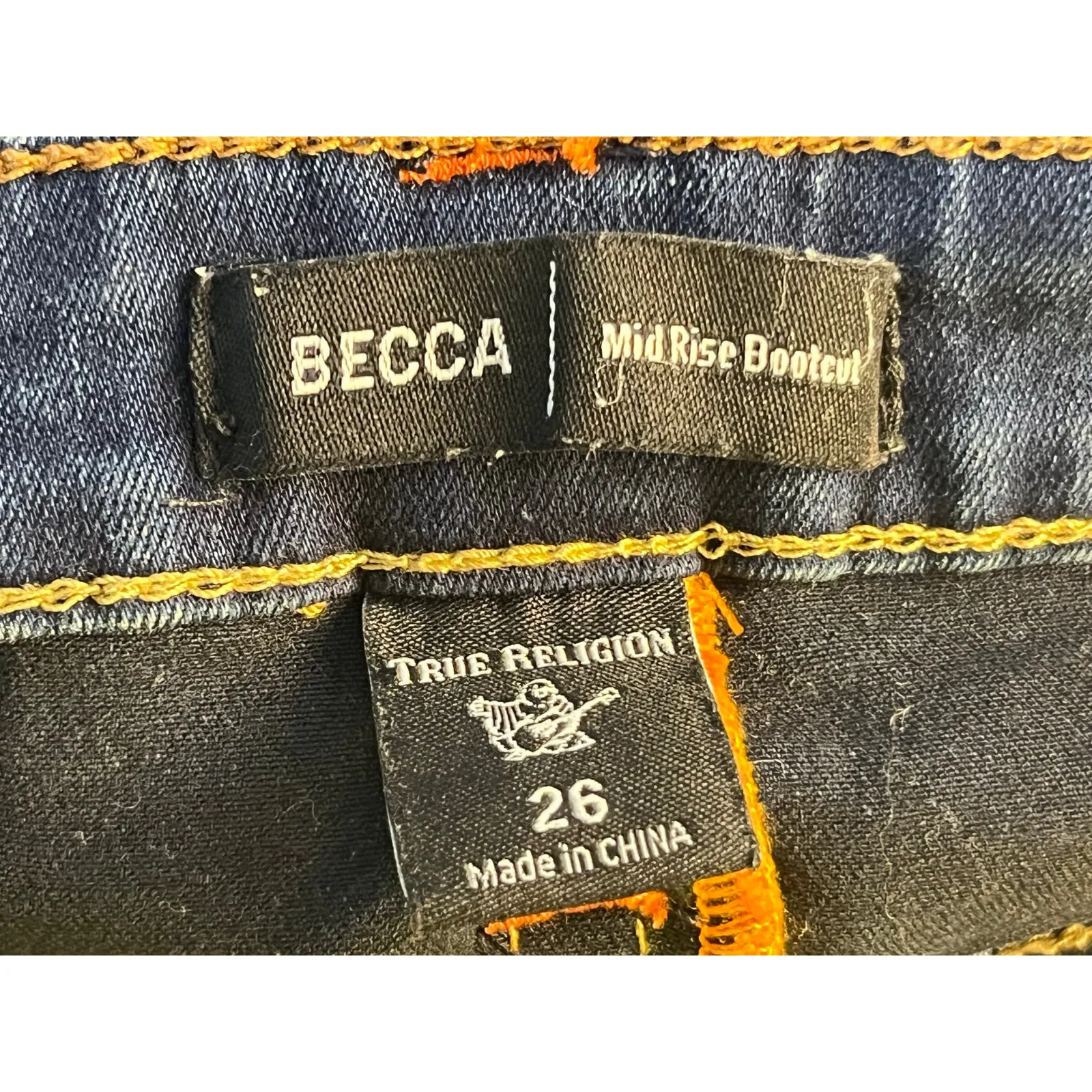 True Religion Becca Bootcut Jeans Size 26 Mid Rise Stretchy Horseshoes Western - Image 8