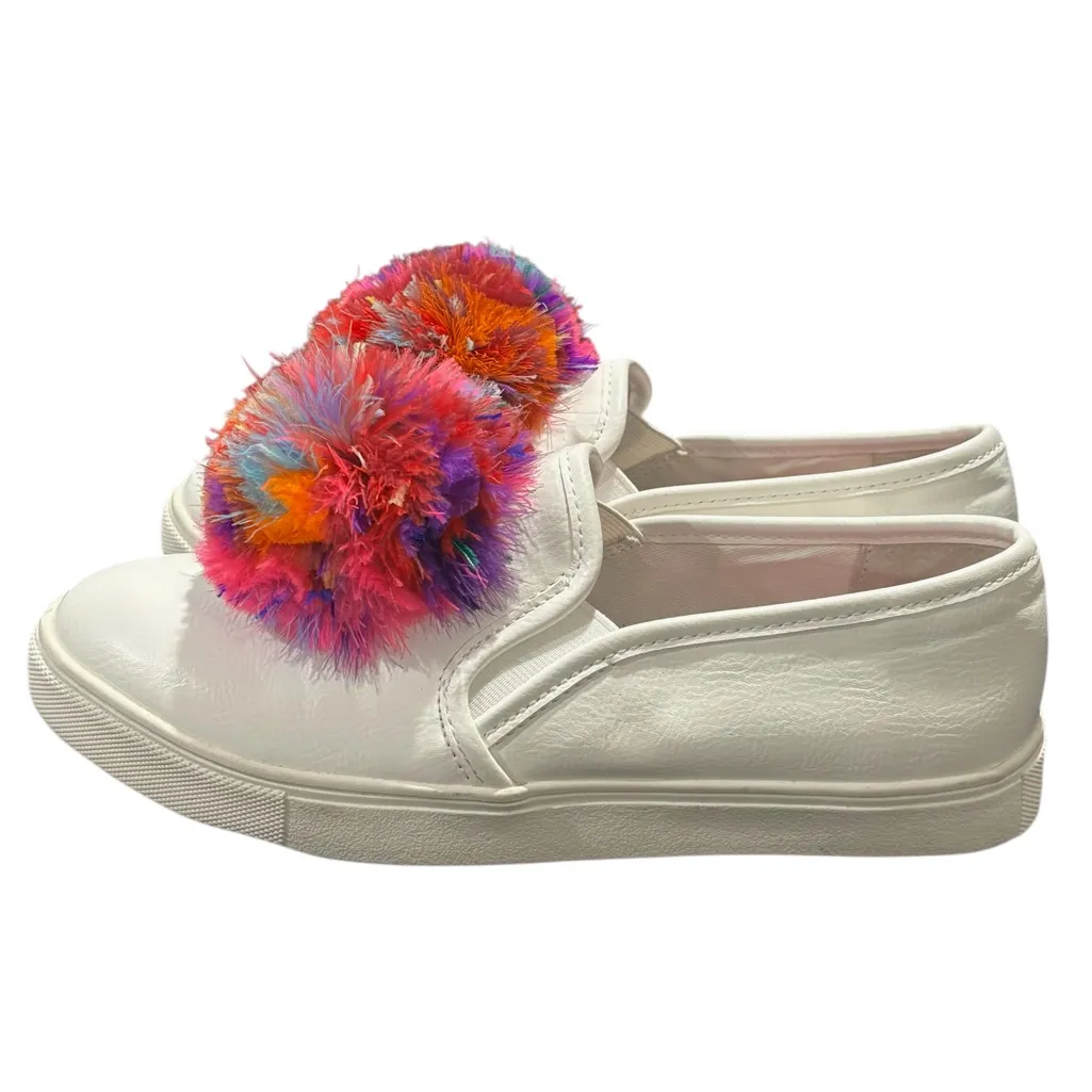 Betsey Johnson Trixy slip-on fashion sneakers white with Pom Pom size 7 - Image 8