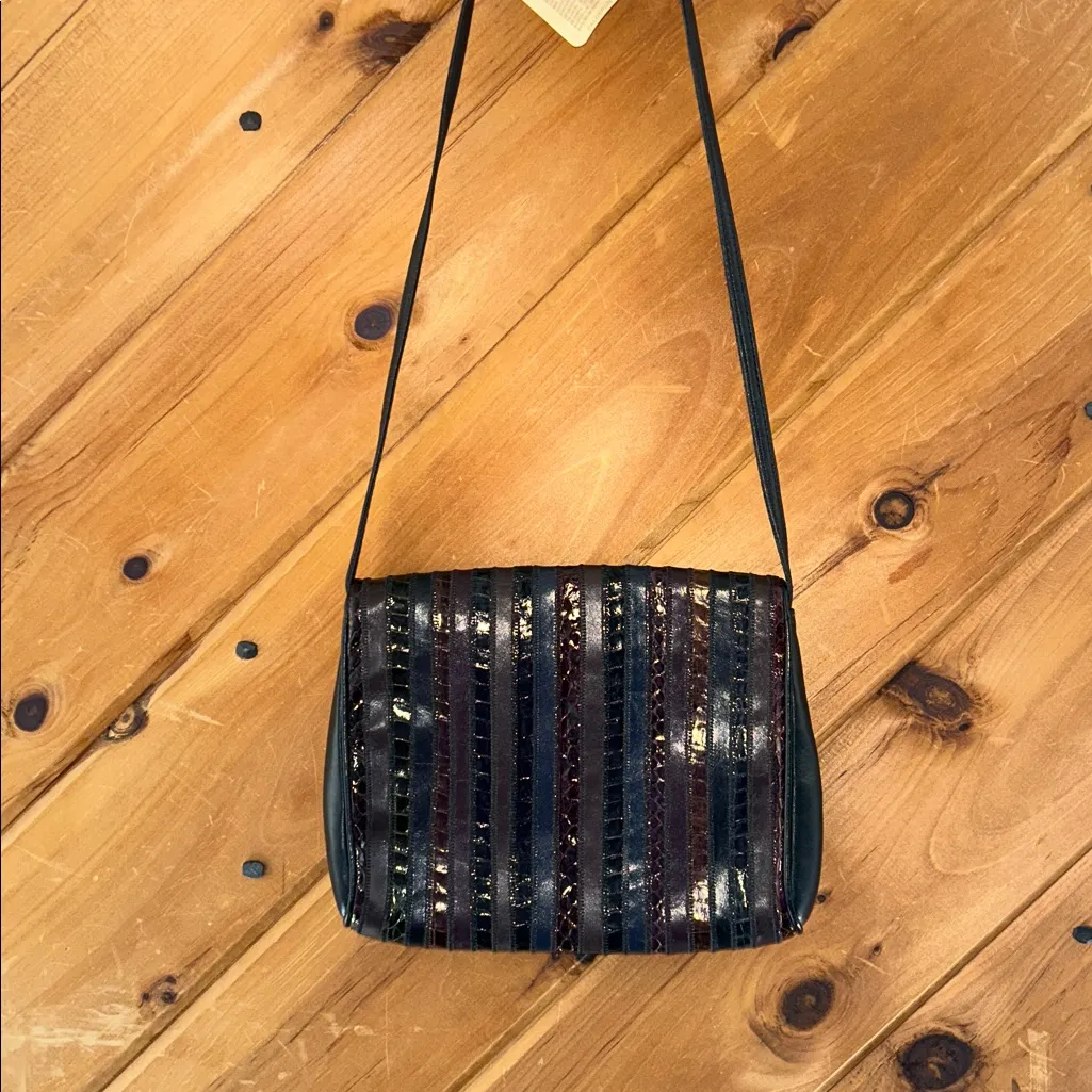 Vintage Anne Klein by Caldron brown animal print leather crossbody purse NWT - Image 5