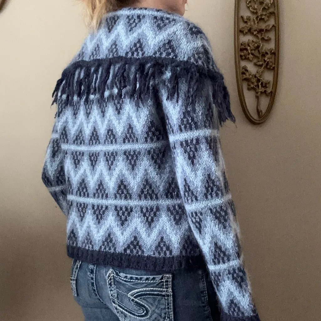 Frost Y2K Wool Fringe Sweater Blue Size L - Image 8