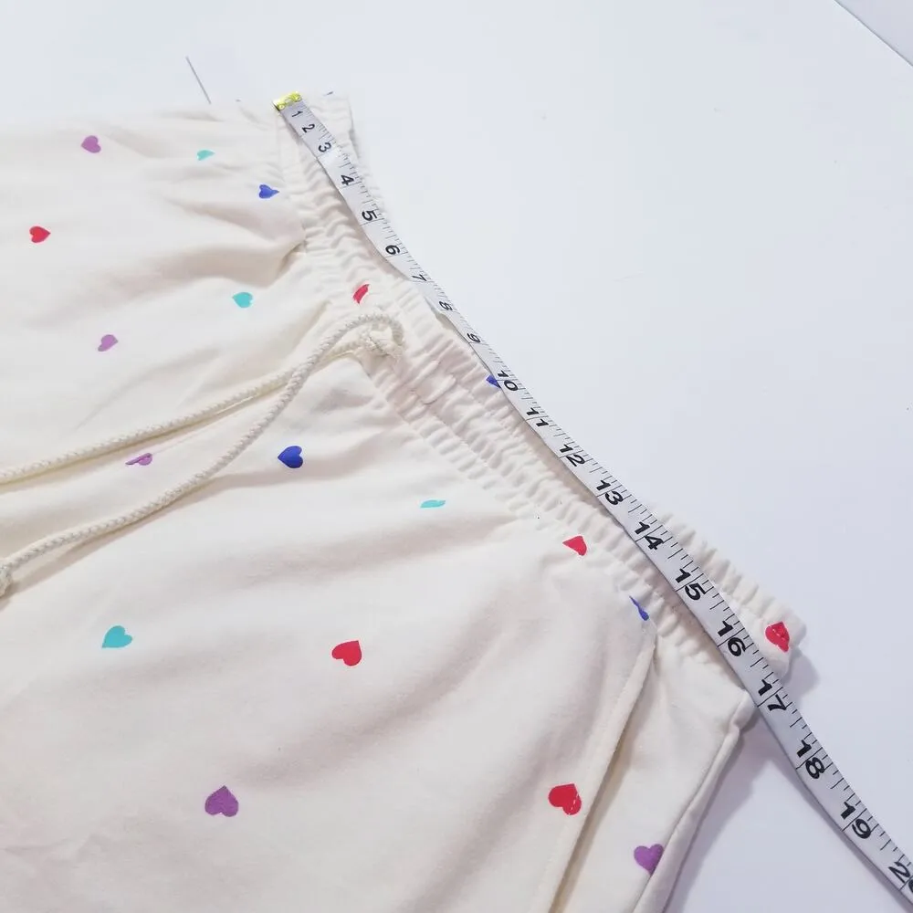 WildFox Oatmeal Hearts Print Sweatshirt and Short Lounge Co-Ord Sets - Image 6