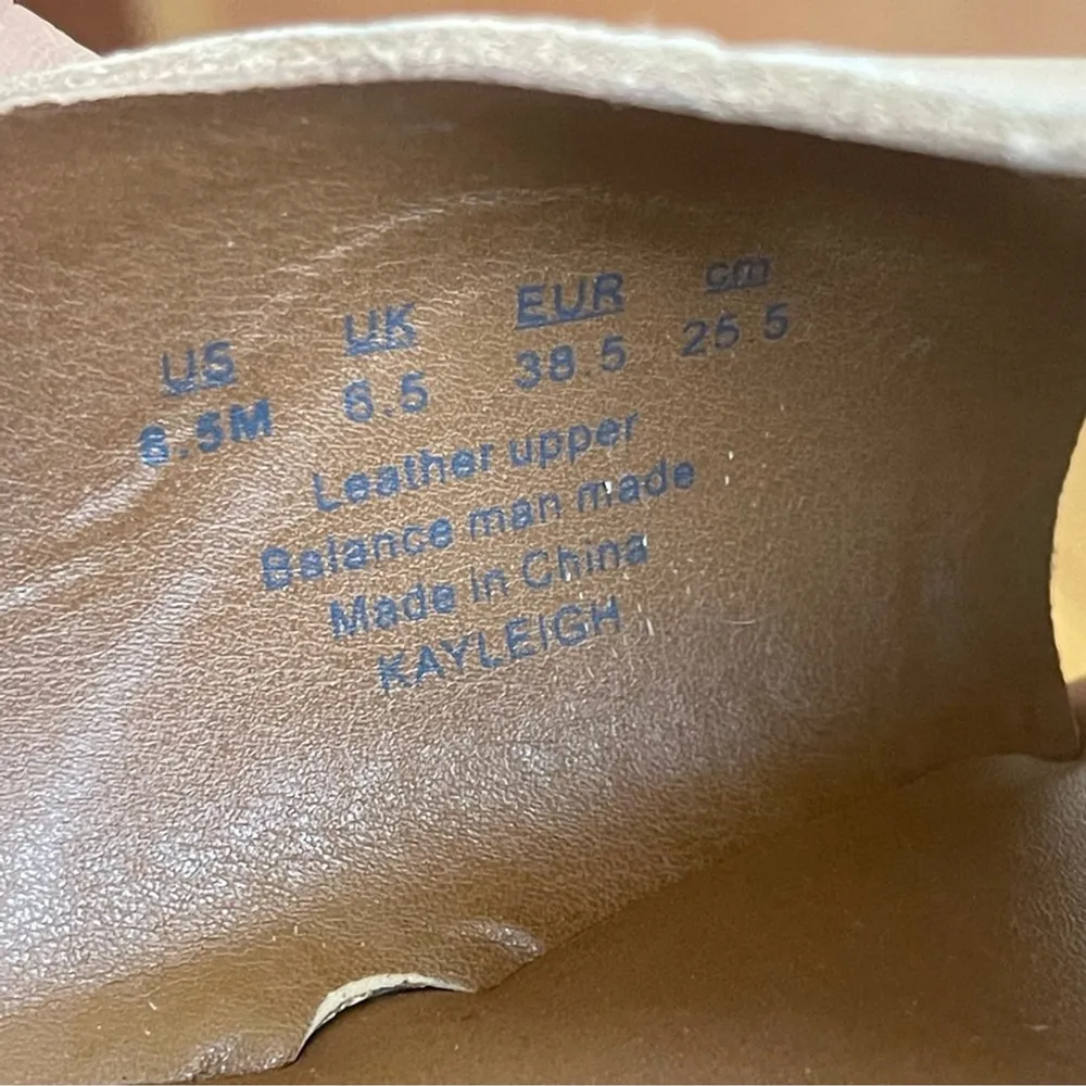 Franco Sarto Kayleigh leather flat sandals with buckle Tan Brown Sz US 8.5 - Image 11