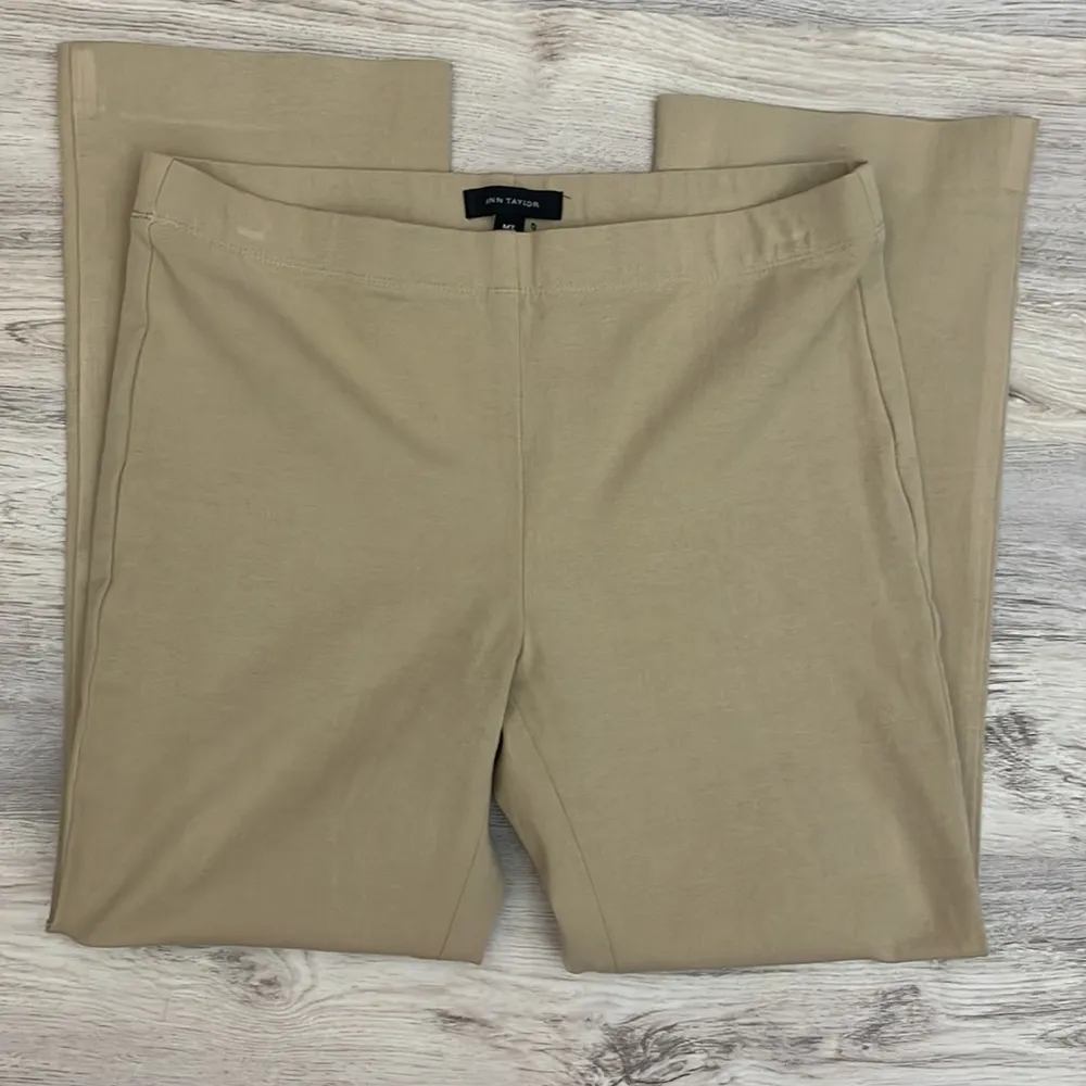 Tan Stretchy Thick Material Leggings Size MT - Image 3