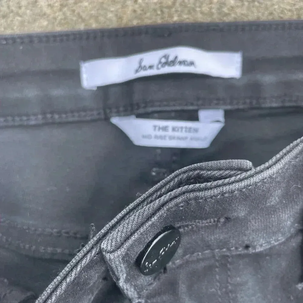 Sam Edelman The Kitten Mid Rise Skinny Ankle Gray Black jeans 29 - Image 3