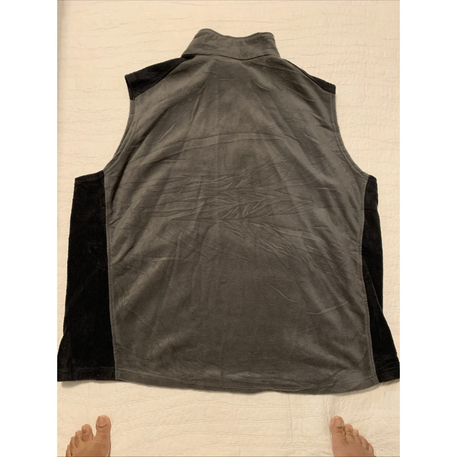 Colombia Fleece Vest Jacket Mens Gray 4X Full Zip Sleeveless Mock Neck Pocket - Image 3