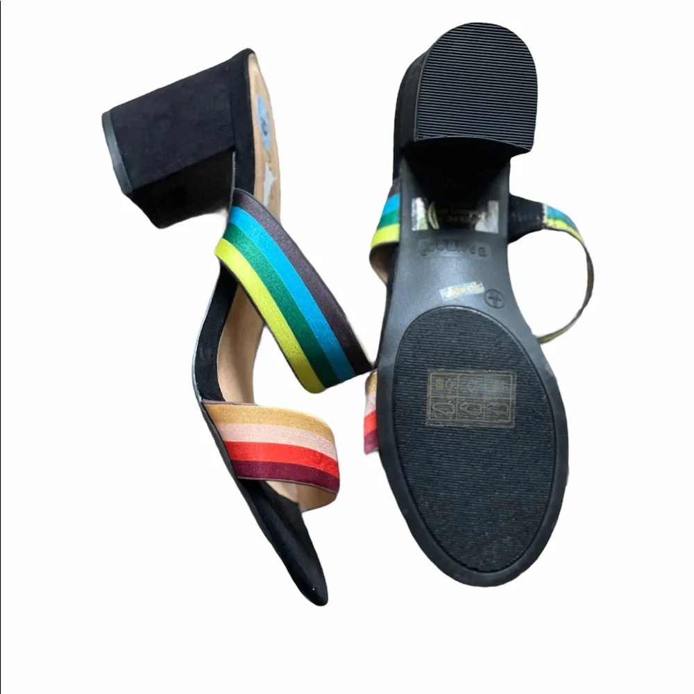 NEW Bamboo Multicolored Striped Slip On Sandal - Image 6